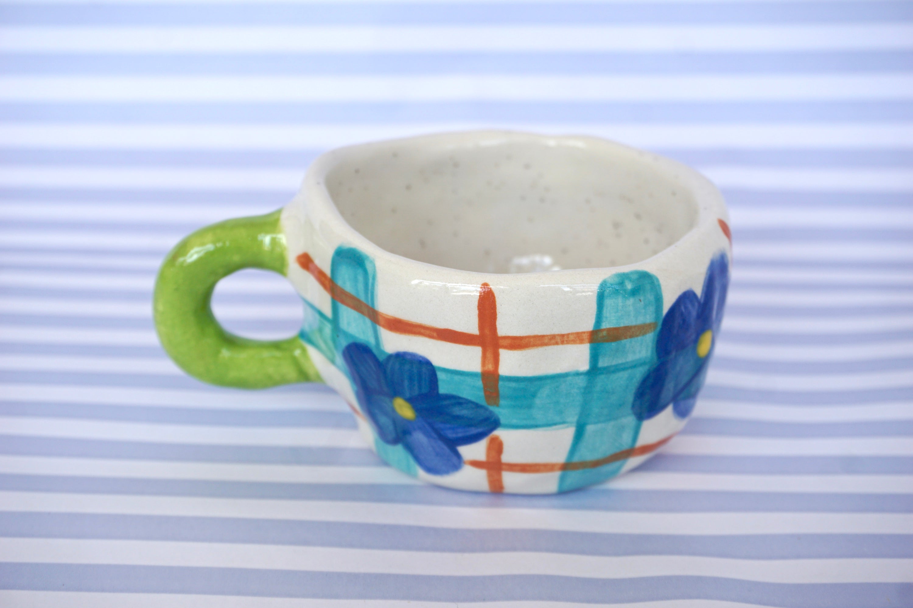 Tazza Righe e fiorellini Lime