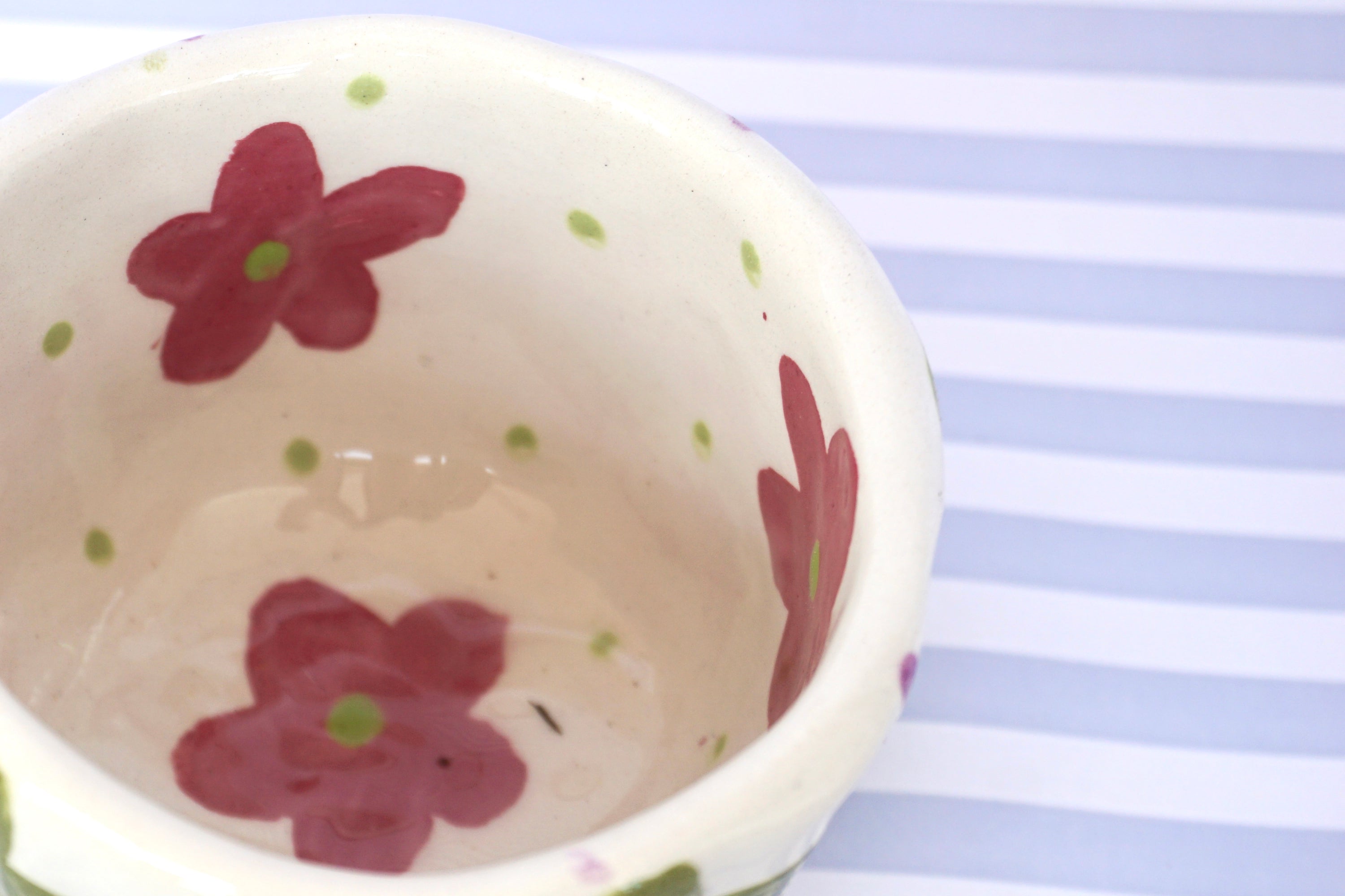 Tazza righe e fiori interni